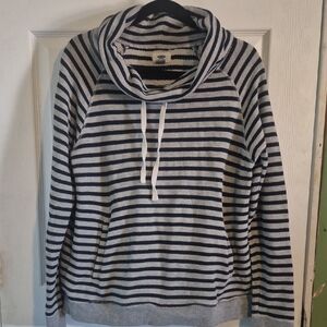 Old Navy Black and Cream Striped Sweater